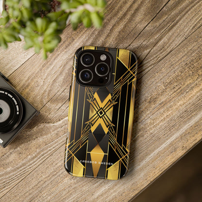 Golden Geometric Elegance iPhone 16 - Tough Phone Case