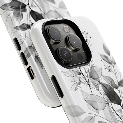 Veined Leaves Gray iPhone 14 Pro Case - Tough+