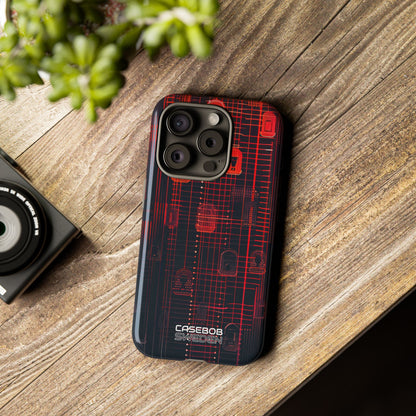 Cyber Locks Grid iPhone 15 - Resistente