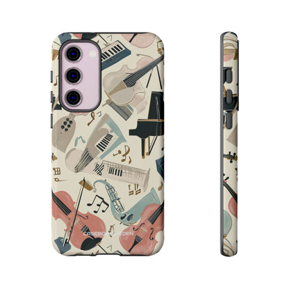 Beige Musical Instruments Pattern - Tough Samsung S23 Phone Case