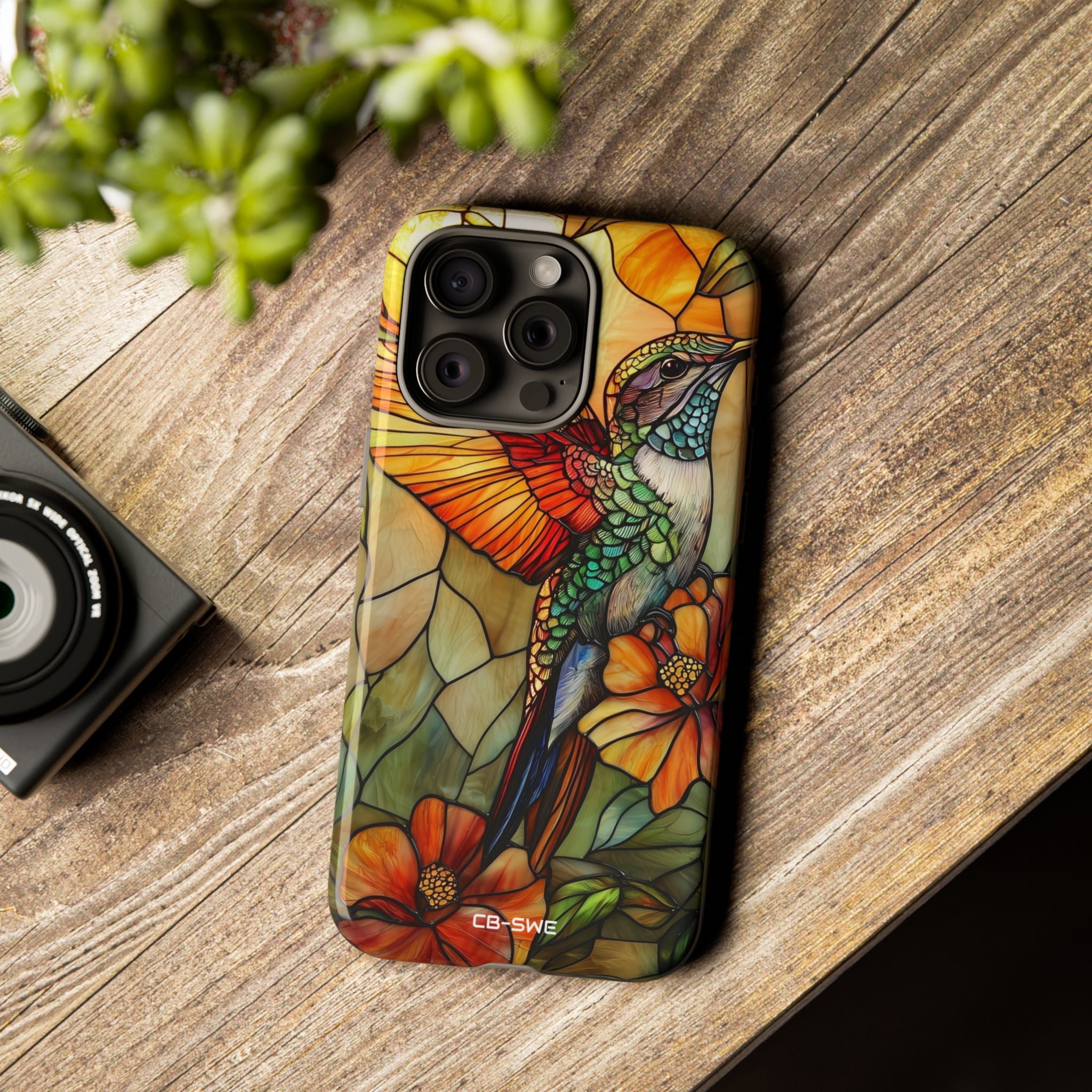 Hummingbird Dances Among Flowers - iPhone Case