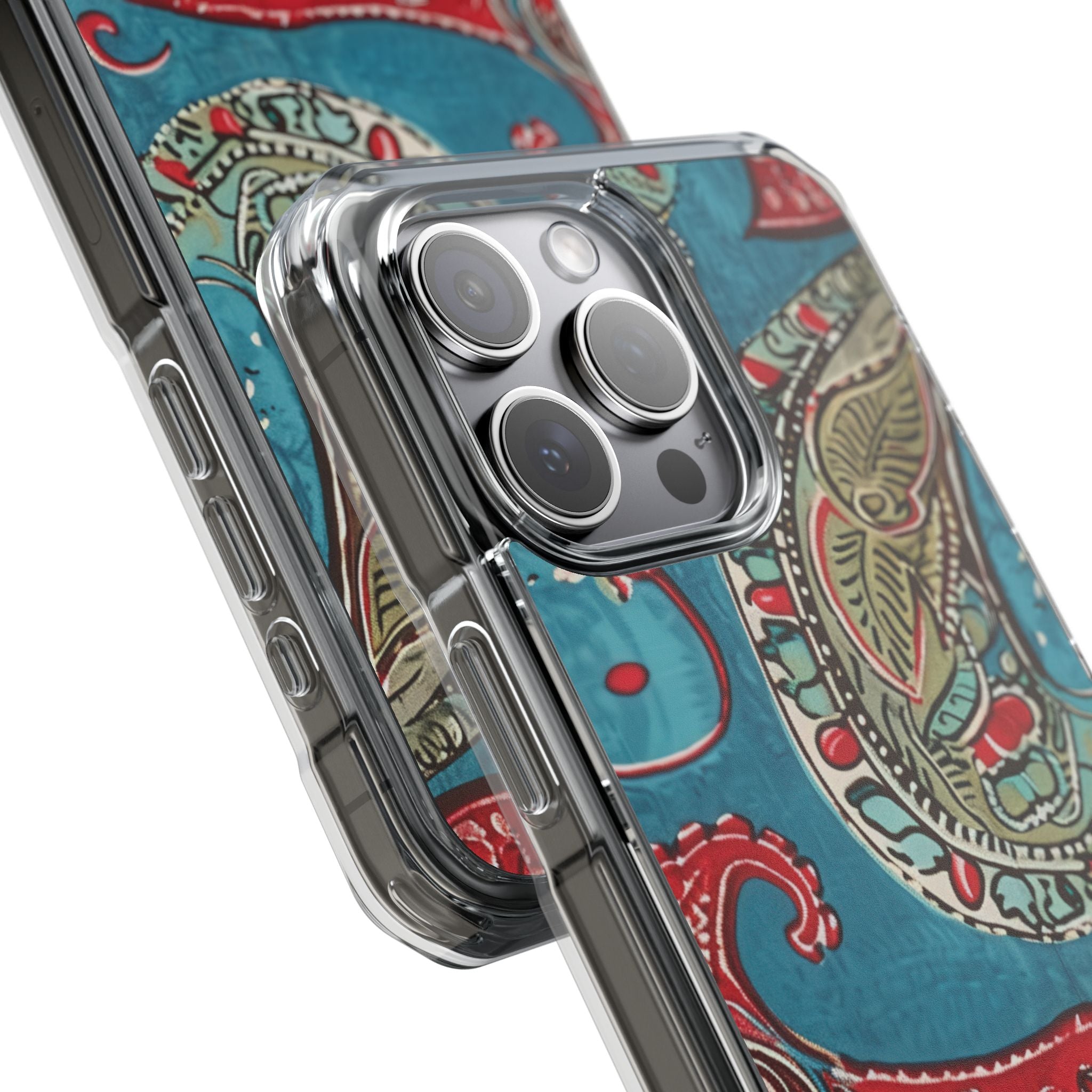 Paisley Floral Fusion iPhone 15 - Impact Clear+