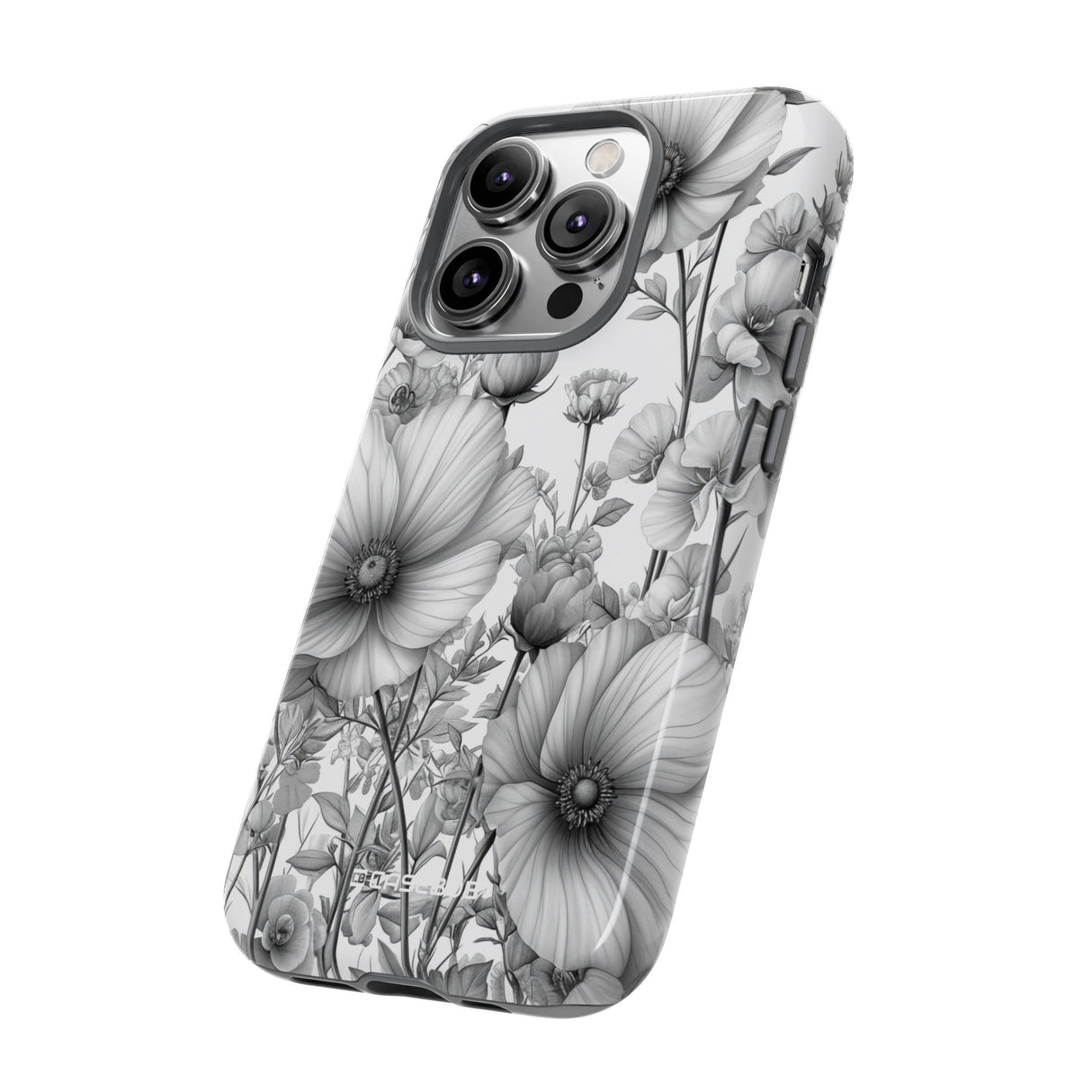 Monochrome Flora | Protective Phone Case for iPhone