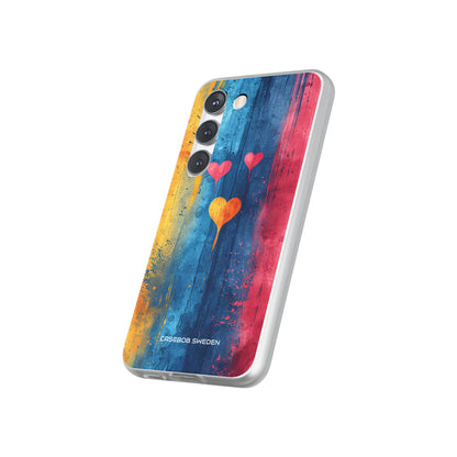 Hearts Watercolor Art - Flexi Samsung S23 Phone Case