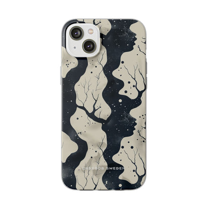 Organic Fluid Silhouettes with Cosmic Depth iPhone 14 - Flexi Phone Case