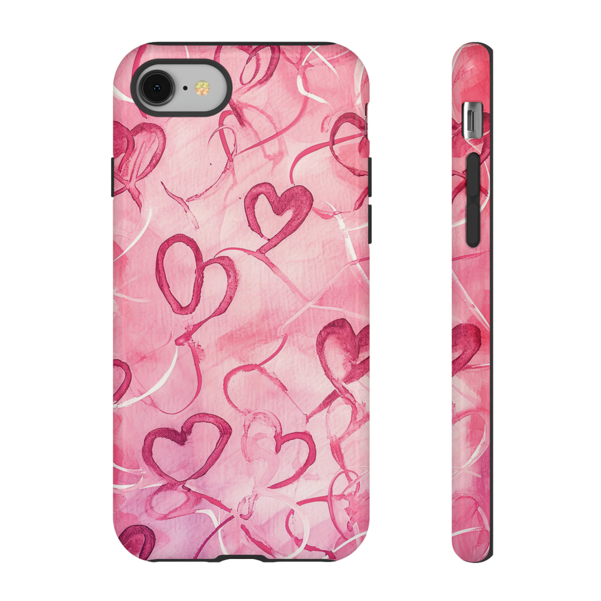 Intertwined Hearts & Cupid - Protective Phone Case