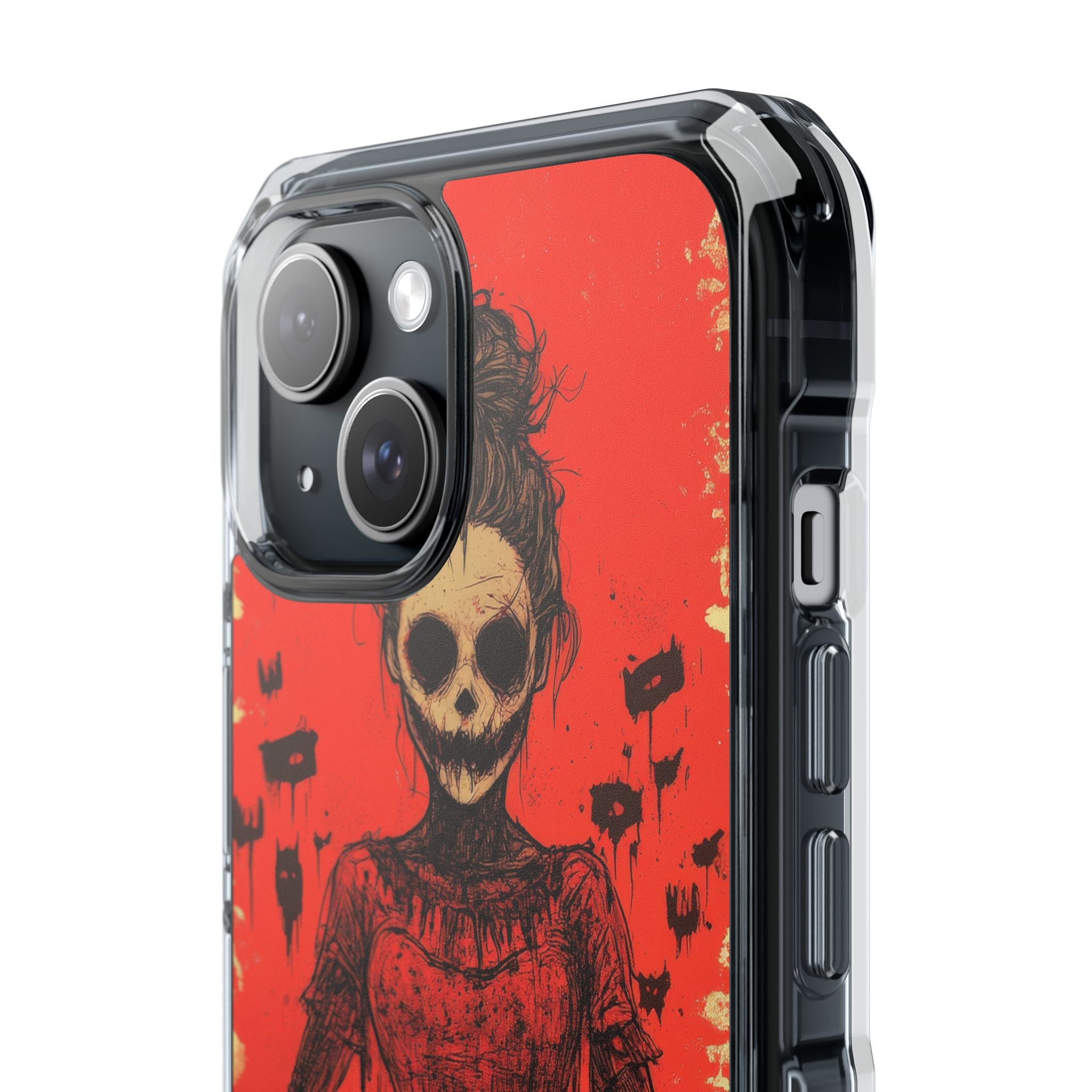 Haunting Scarlet Descent iPhone 15 - Clear Impact Phone Case