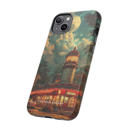 Vintage Moonlit Diner Fantasy iPhone 14 - Tough Phone Case