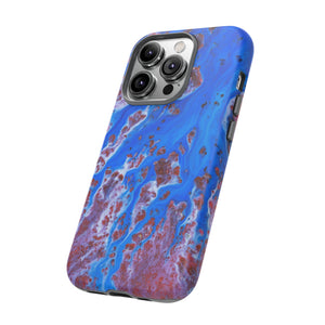 Bright Blue Ink Art iPhone Case (Protective) Phone Case