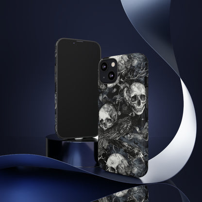 Skulls and Ravens Gothic - Protective Phone Case