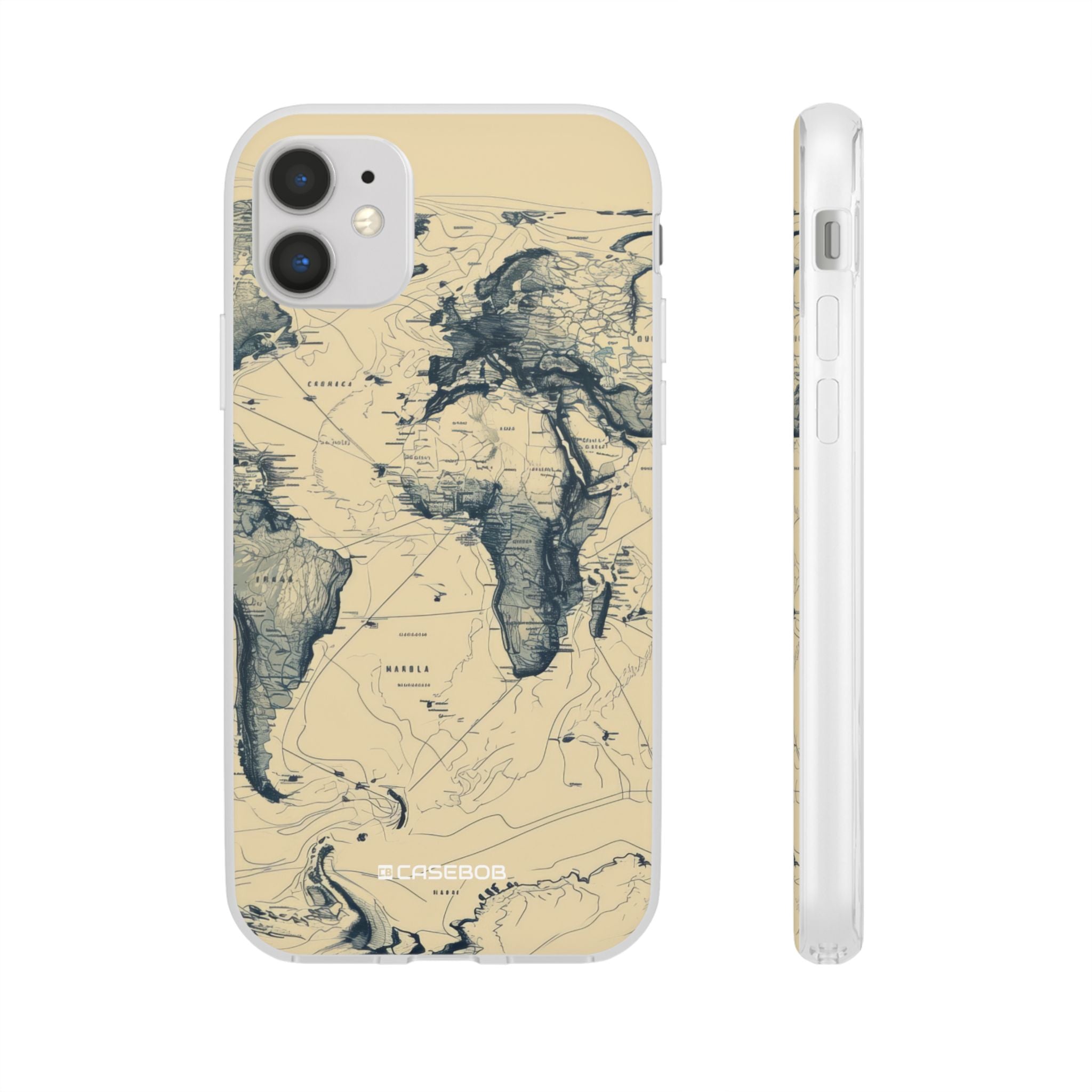 Vintage World Map | Flexible Phone Case for iPhone