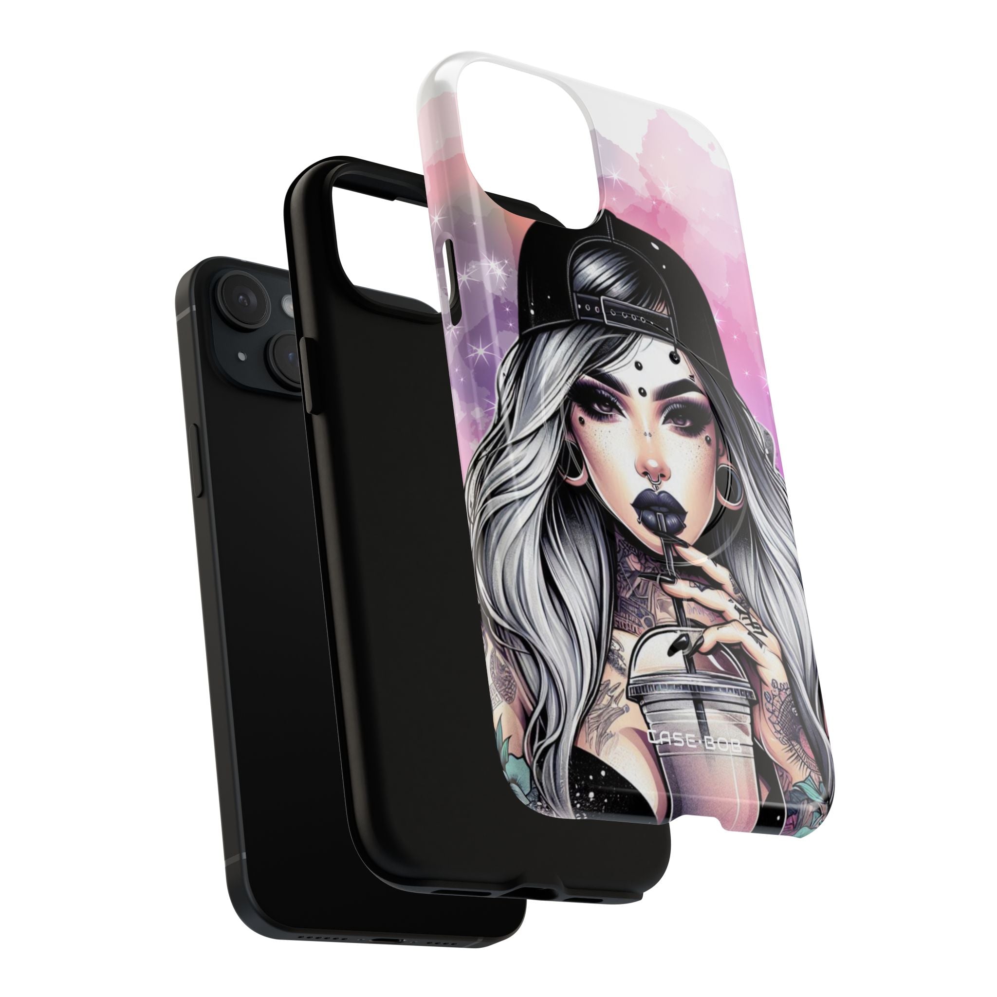 Silver Sip Nebula iPhone 15 Plus Case - Tough+