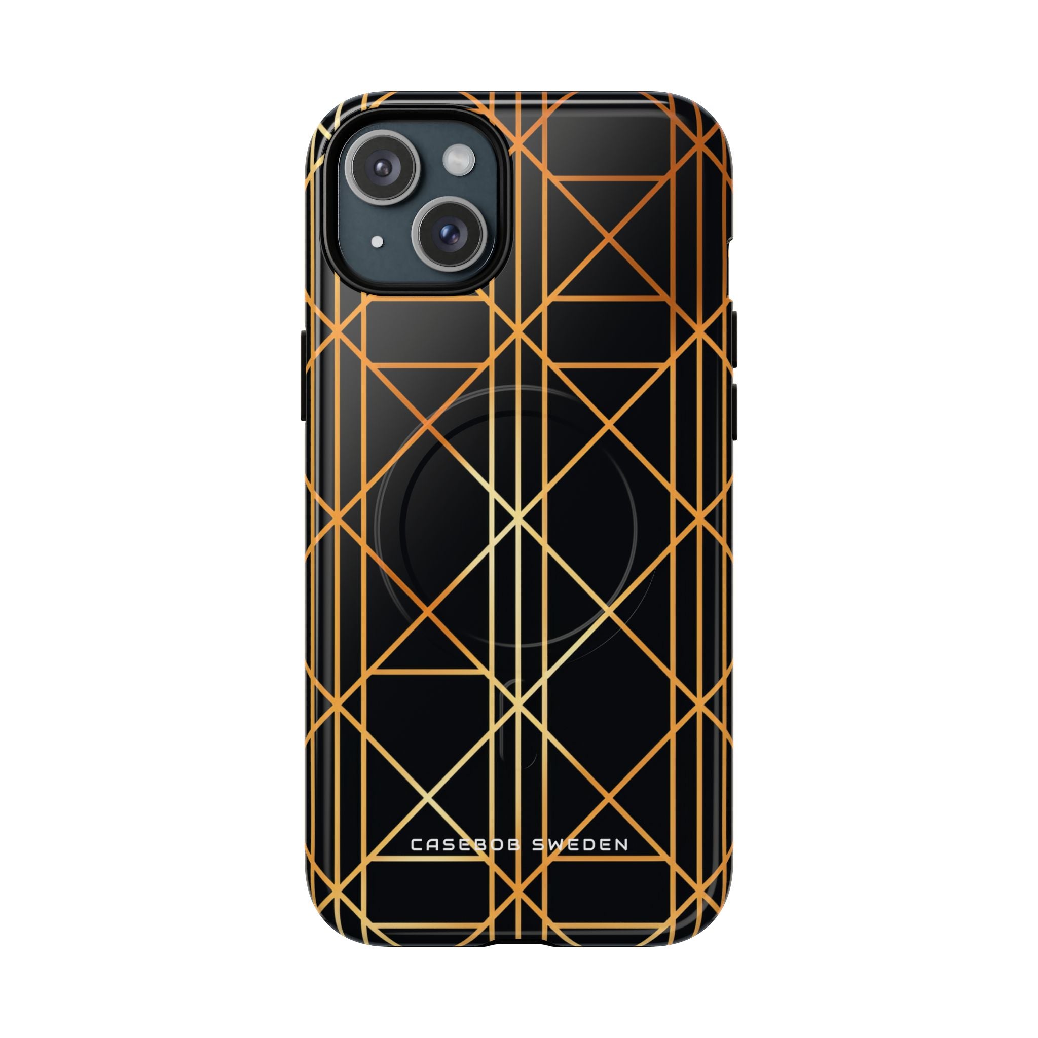 Golden Geometric Elegance iPhone 15 | Tough+ Phone Case