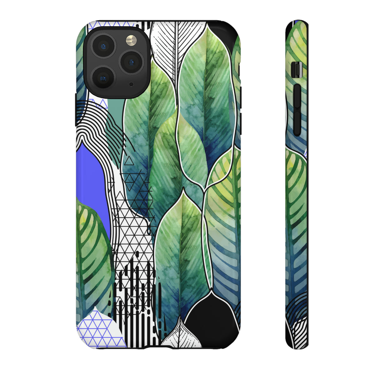 Watercolor Green Leafs - Protective Phone Case