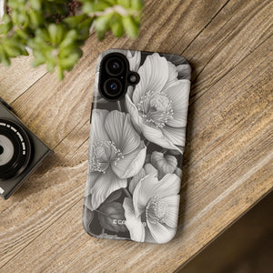 Elegant Monochrome Floral Art - for iPhone 16