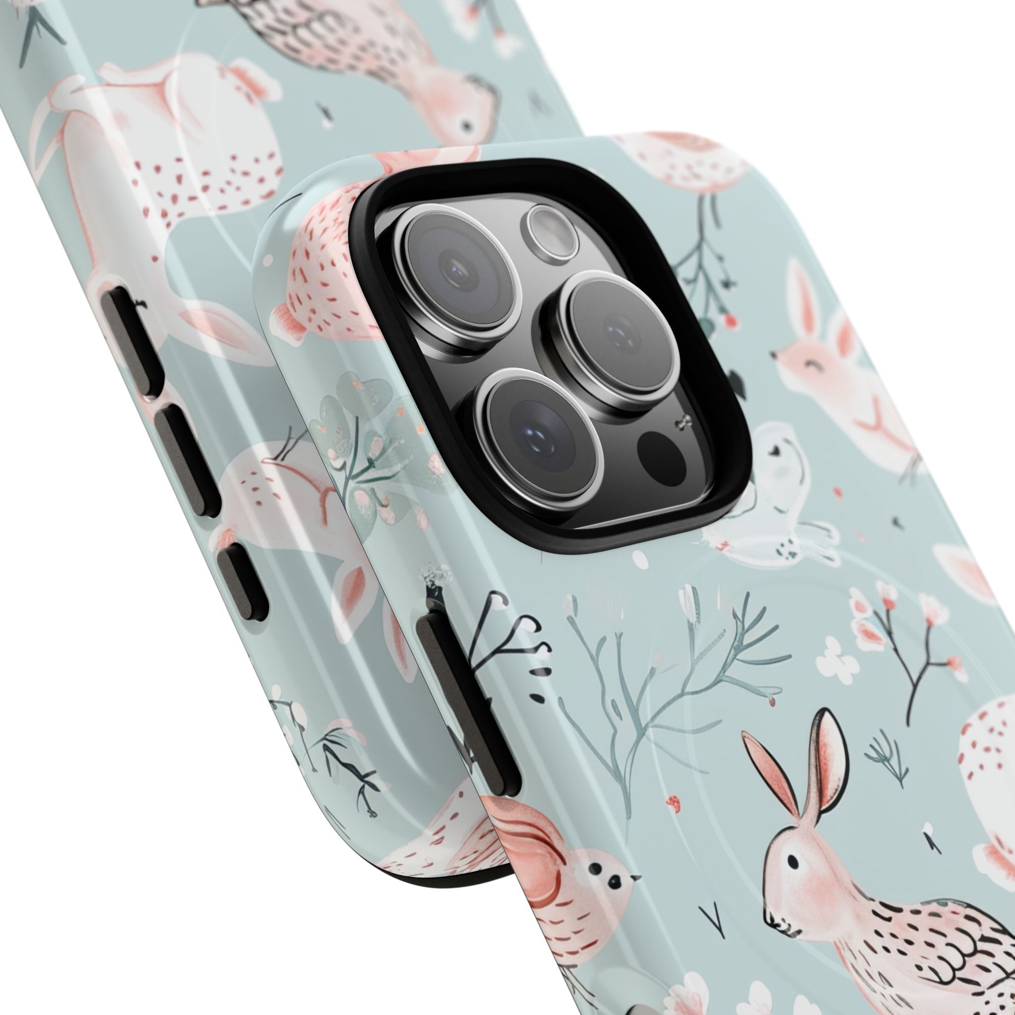 Whimsical Bunny Blossom - Tough + MagSafe® iPhone 16 Phone Case