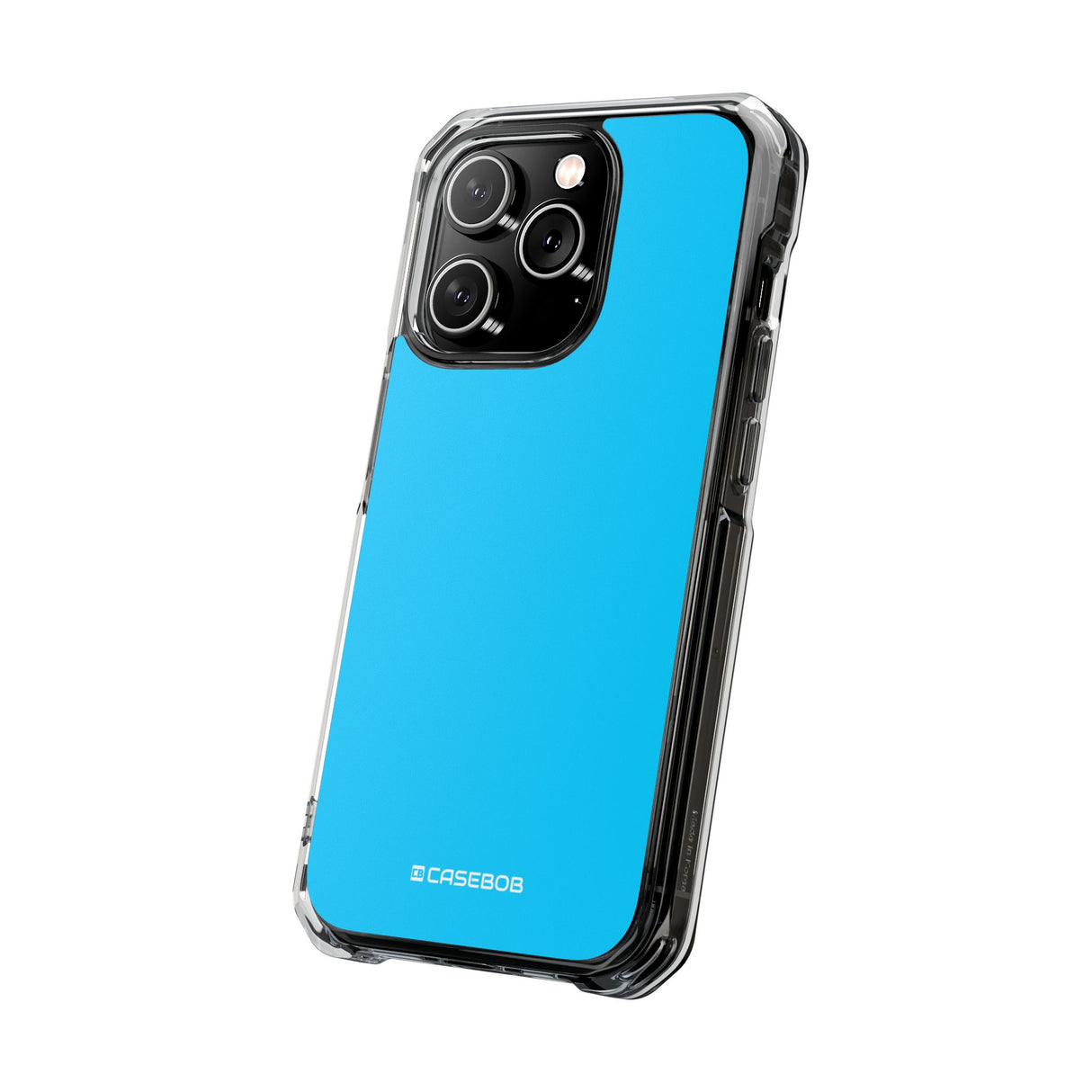 Vivid Sky Blue | Handyhülle für iPhone (Clear Impact Case – magnetisch) 