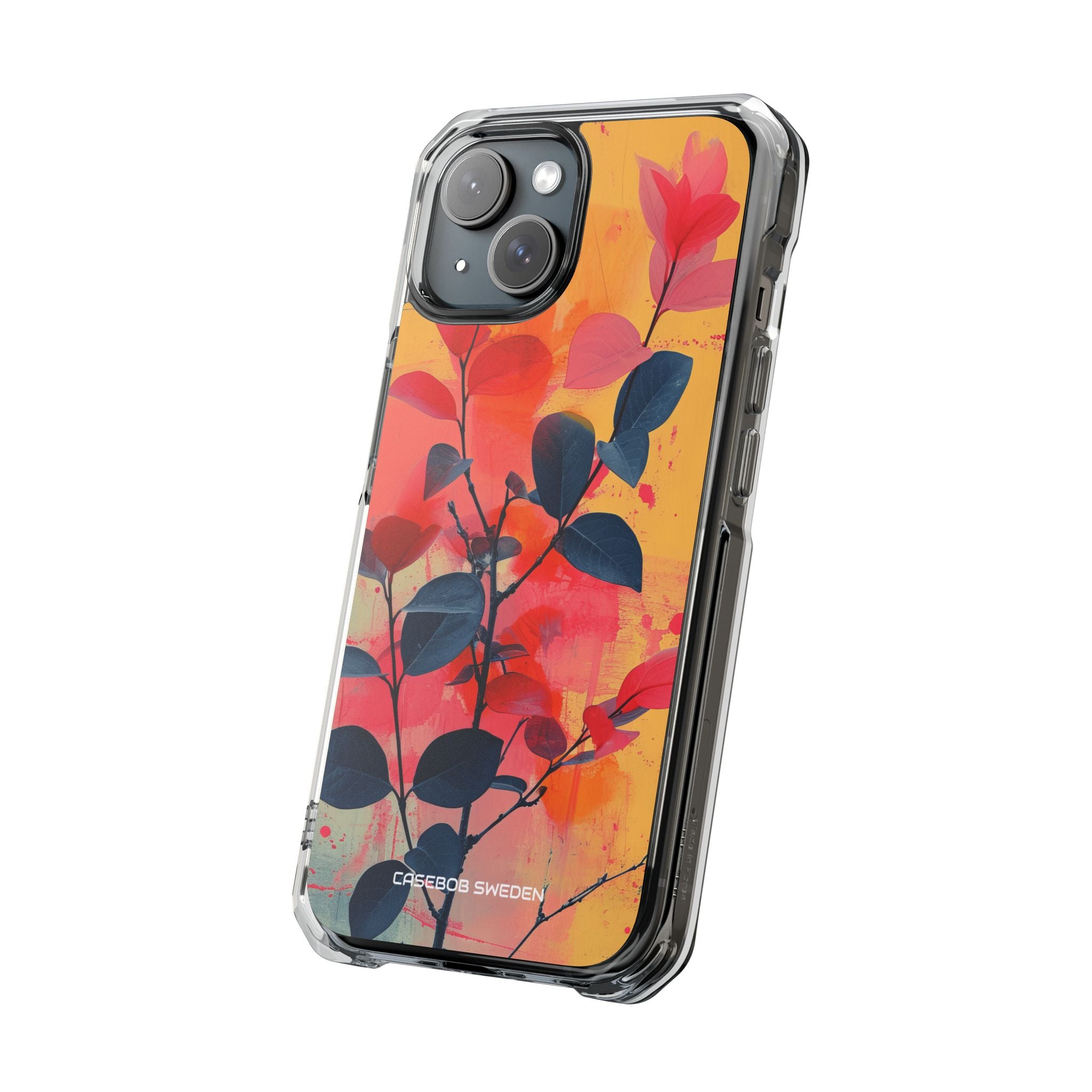 Yellow Botanical Splash - Clear Impact iPhone 15 Phone Case