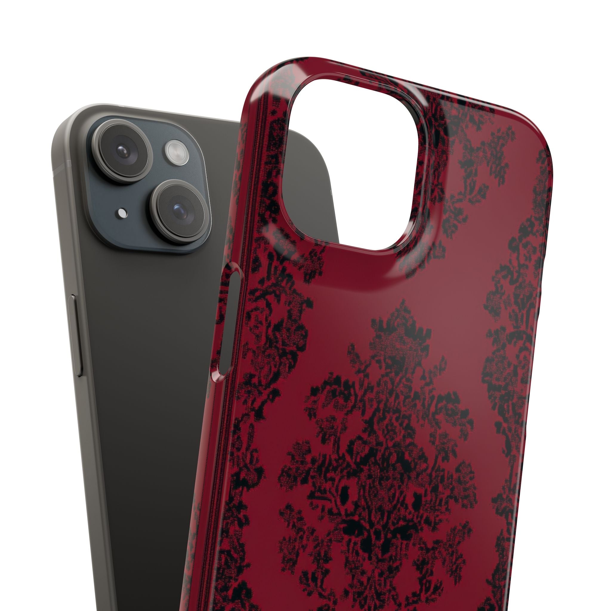 Gothic Crimson Elegance iPhone 15 - Slim Phone Case