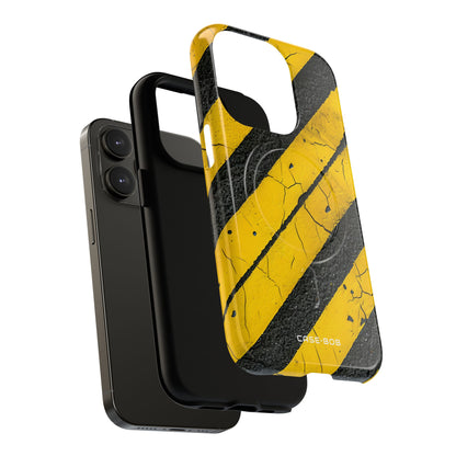 Yellow Stripe Distress iPhone 14 Pro Case - Tough+