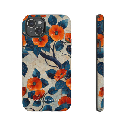 Orange Blossoms Mosaic Harmony iPhone 15 - Tough Phone Case