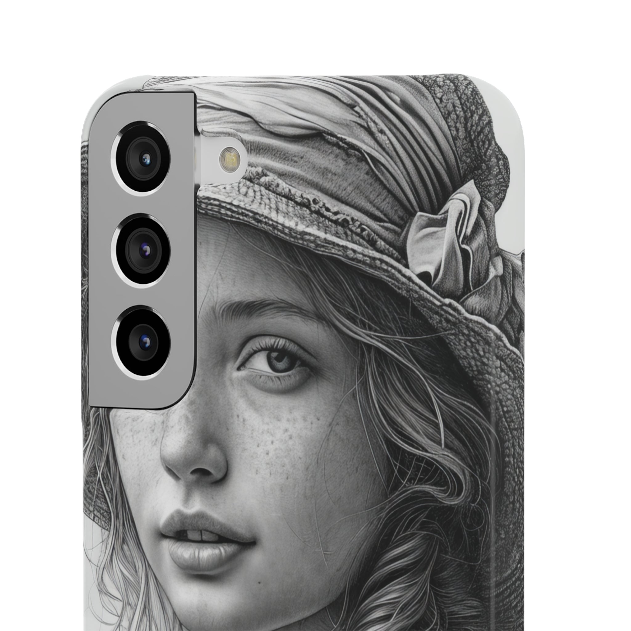 Serene Sketch Portrait | Slim Phone Case for Samsung