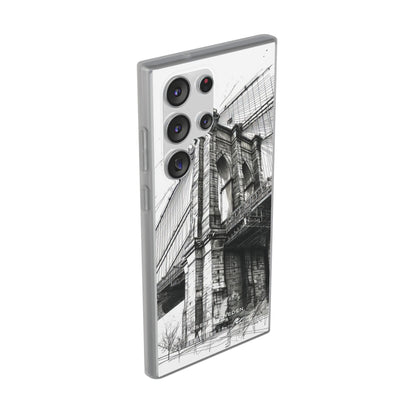 Suspension Bridge Line Art Illustration Samsung S23 - Flexi Phone Case