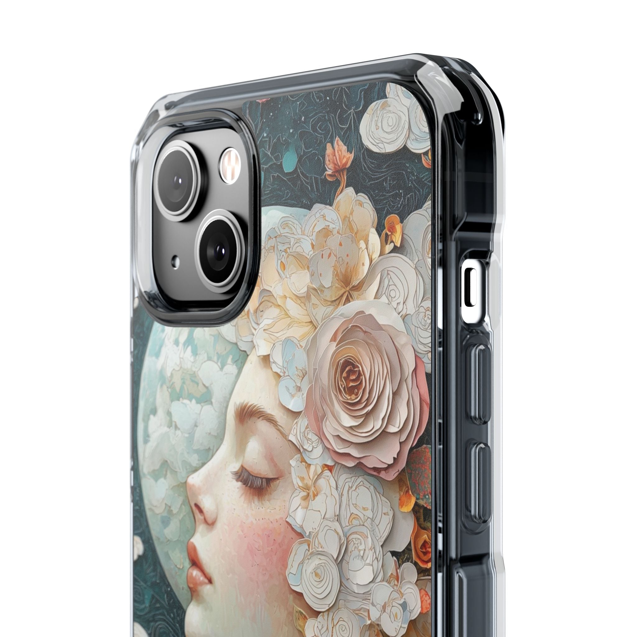 Moon Embraces Flowers iPhone Case - Impact