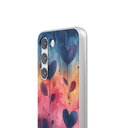 Watercolor Heart Art - Flexi Samsung S23 Phone Case