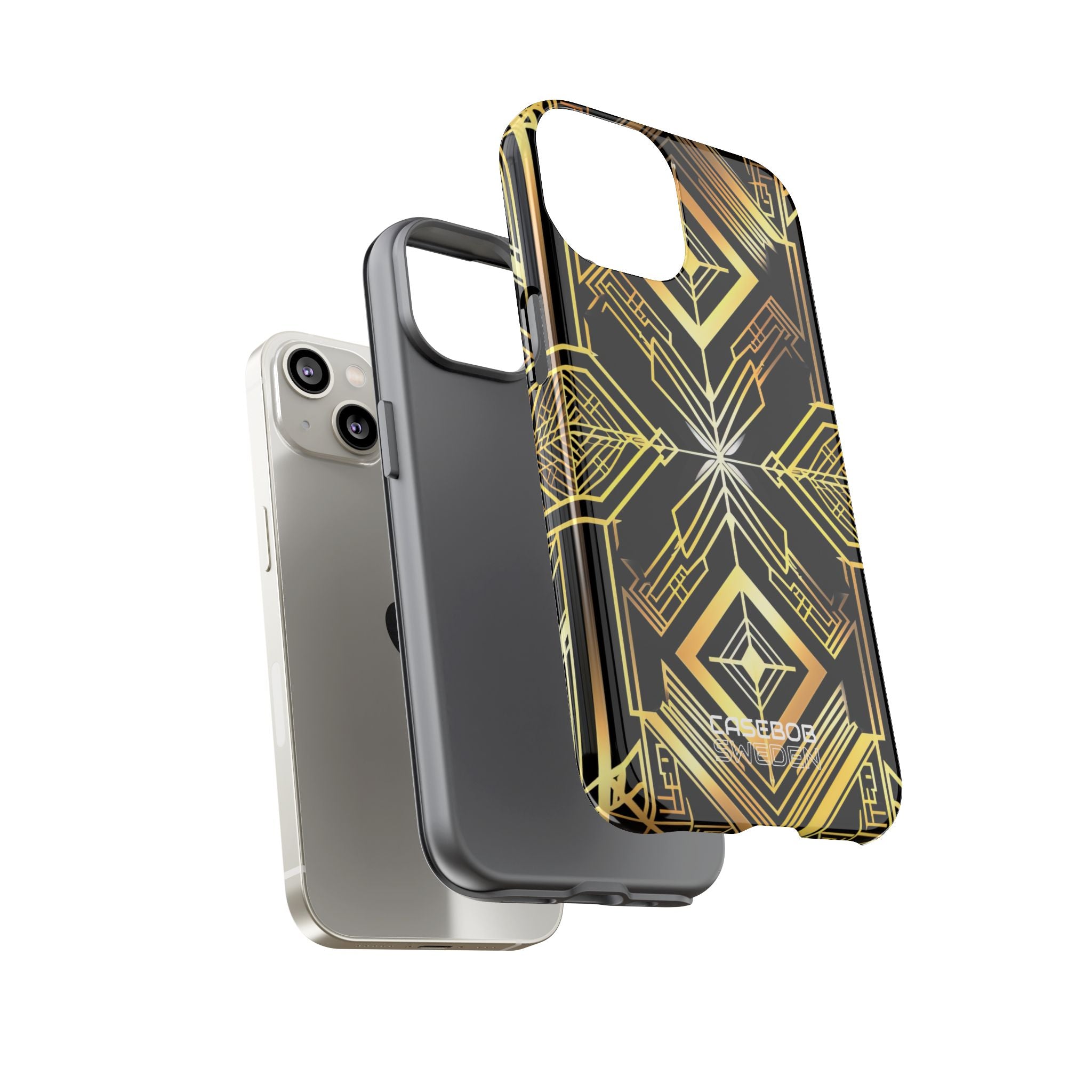 Golden Geometric Symphony iPhone 14 - Tough