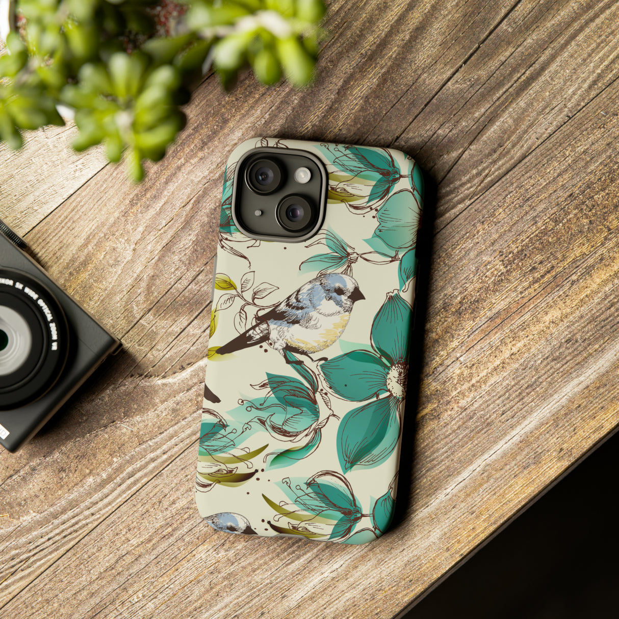 Cute Flowers and Birds iPhone case (Protective) - Protective Phone Case