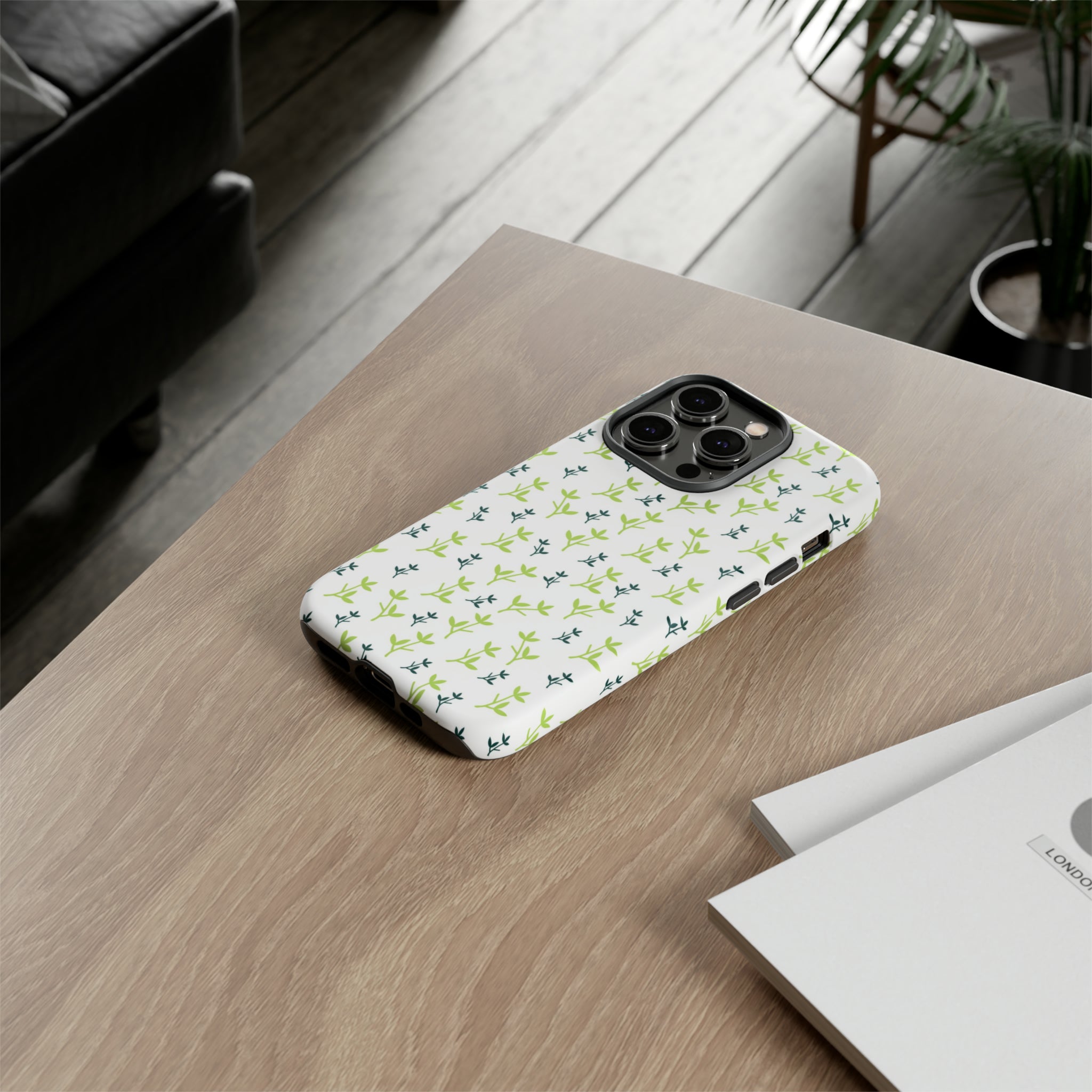 White Flower Pattern - Protective Phone Case