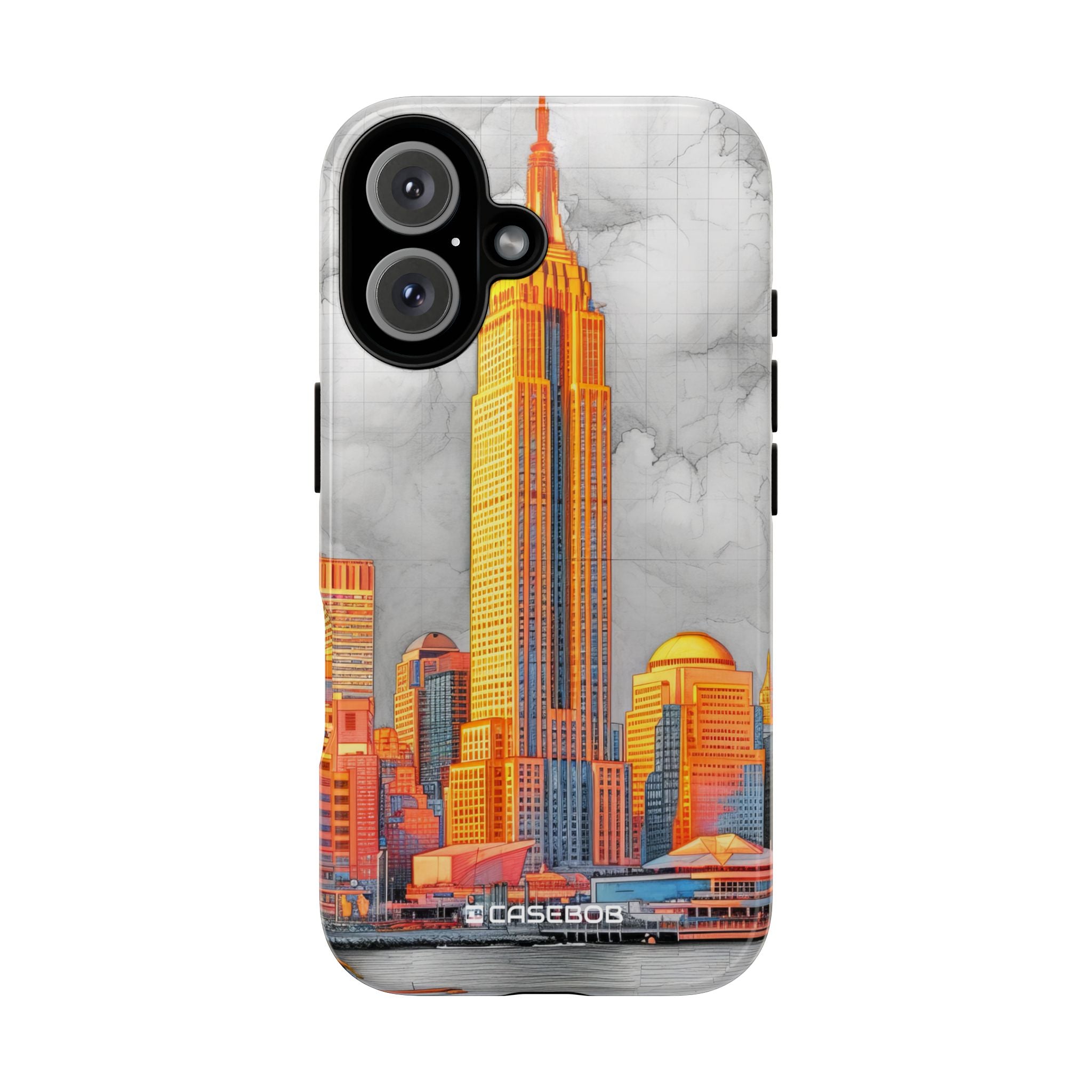 Urban Majesty: Skyscrapers in Orange - for iPhone 16