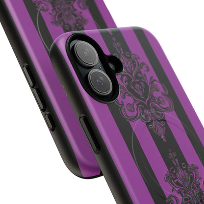 Gothic Elegance with Vertical Stripes and Ornamental Motifs iPhone 16 | Tough+ Phone Case