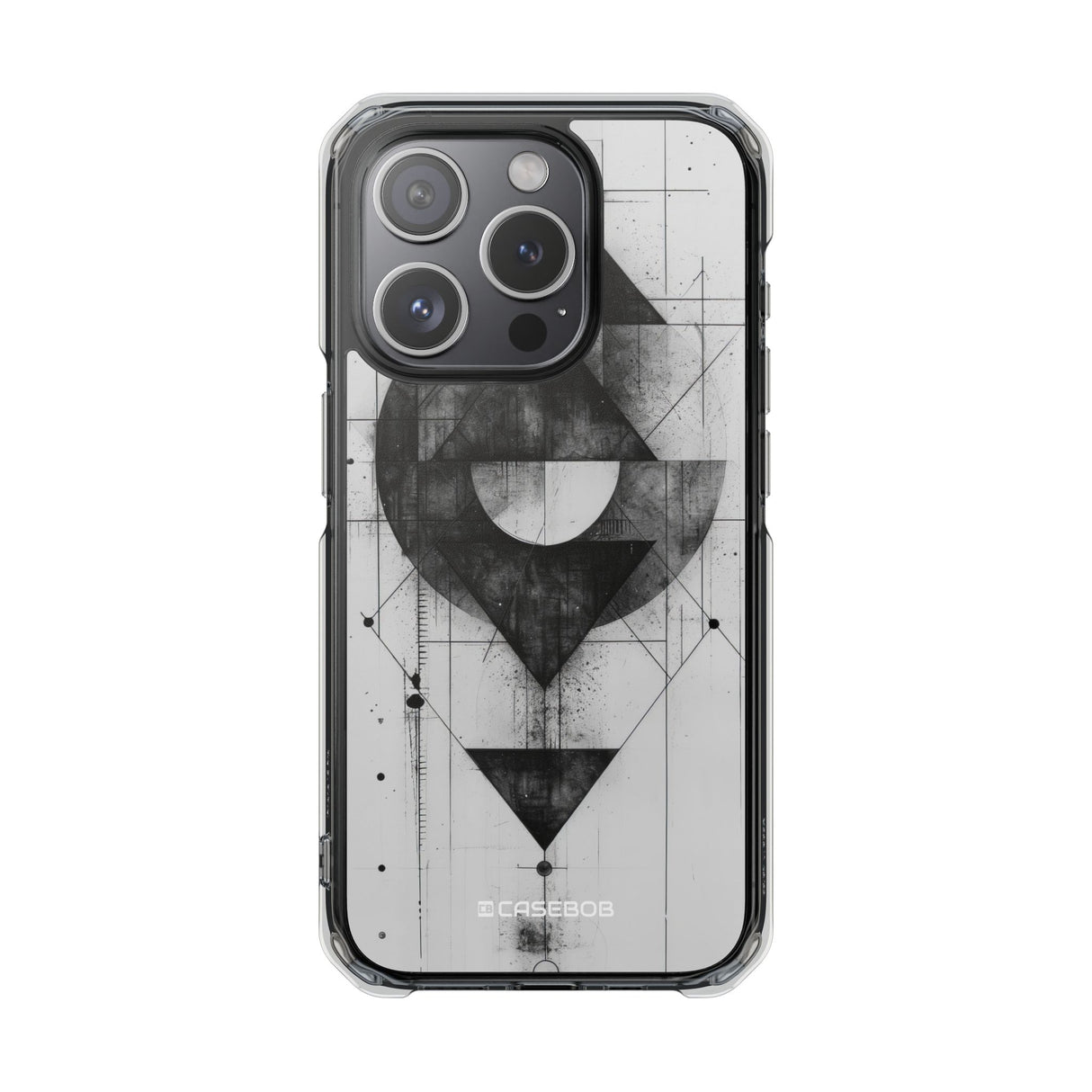 Monochrome Geometry - Phone Case for iPhone (Clear Impact - Magnetic)