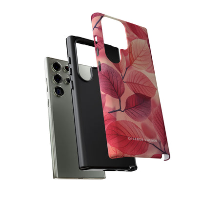 Elegant Pink Leaves Samsung S23 - Tough Phone Case