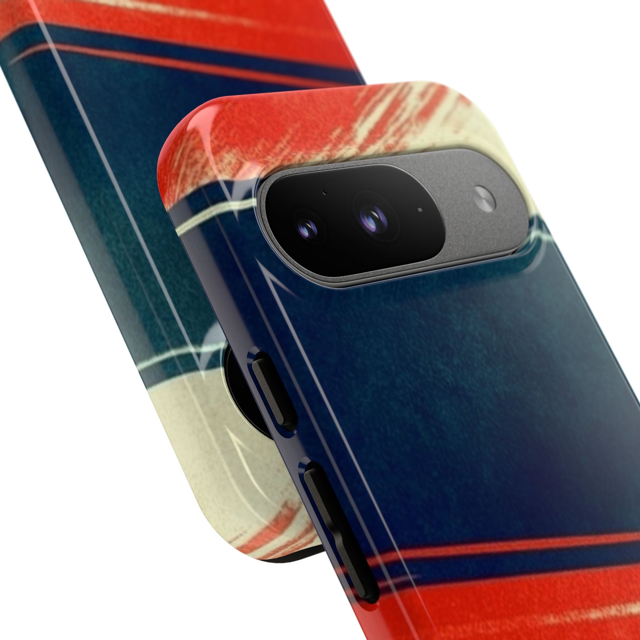 Blue Diagonal Motion Google Pixel 9 Case - Tough