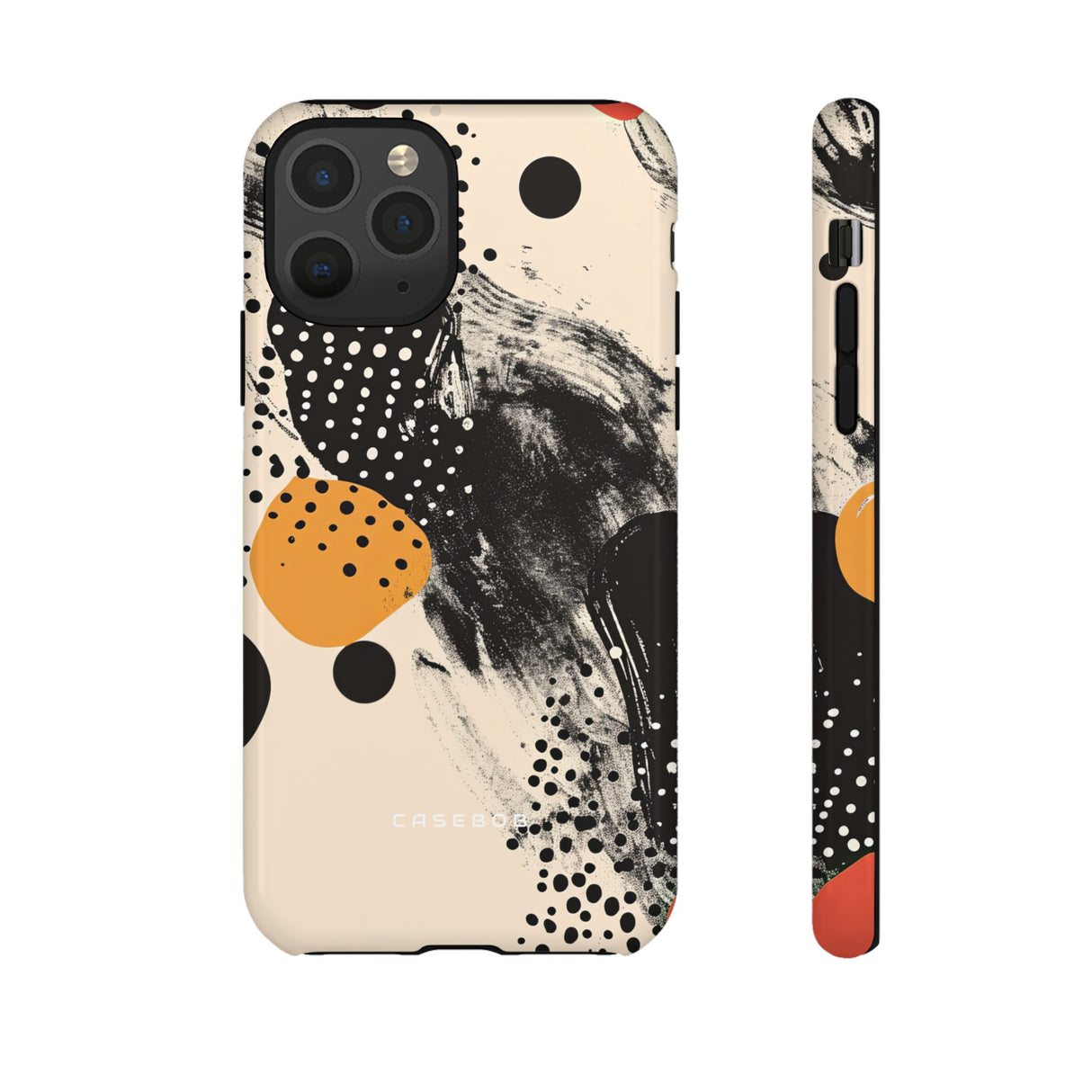 Black Dot Elegance - Protective Phone Case