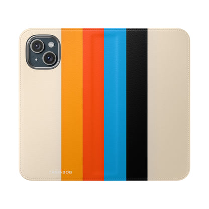 Rainbow Stripes Beige - iPhone 15 Case - Wallet