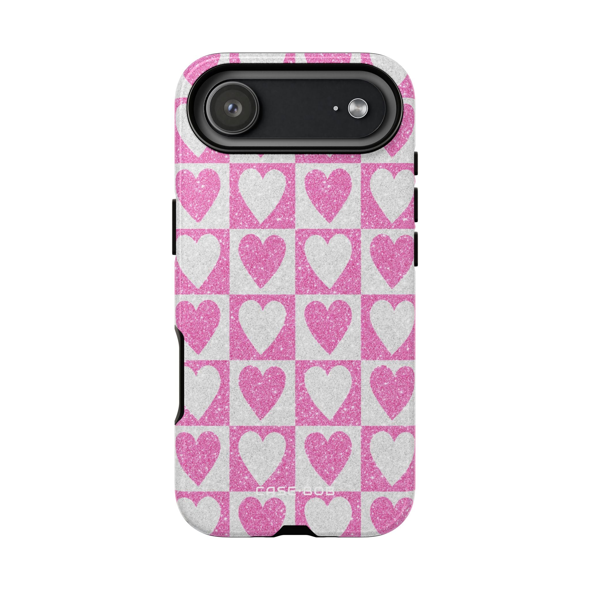 Glitter Heart Grid iPhone 17 Air Case - Tough