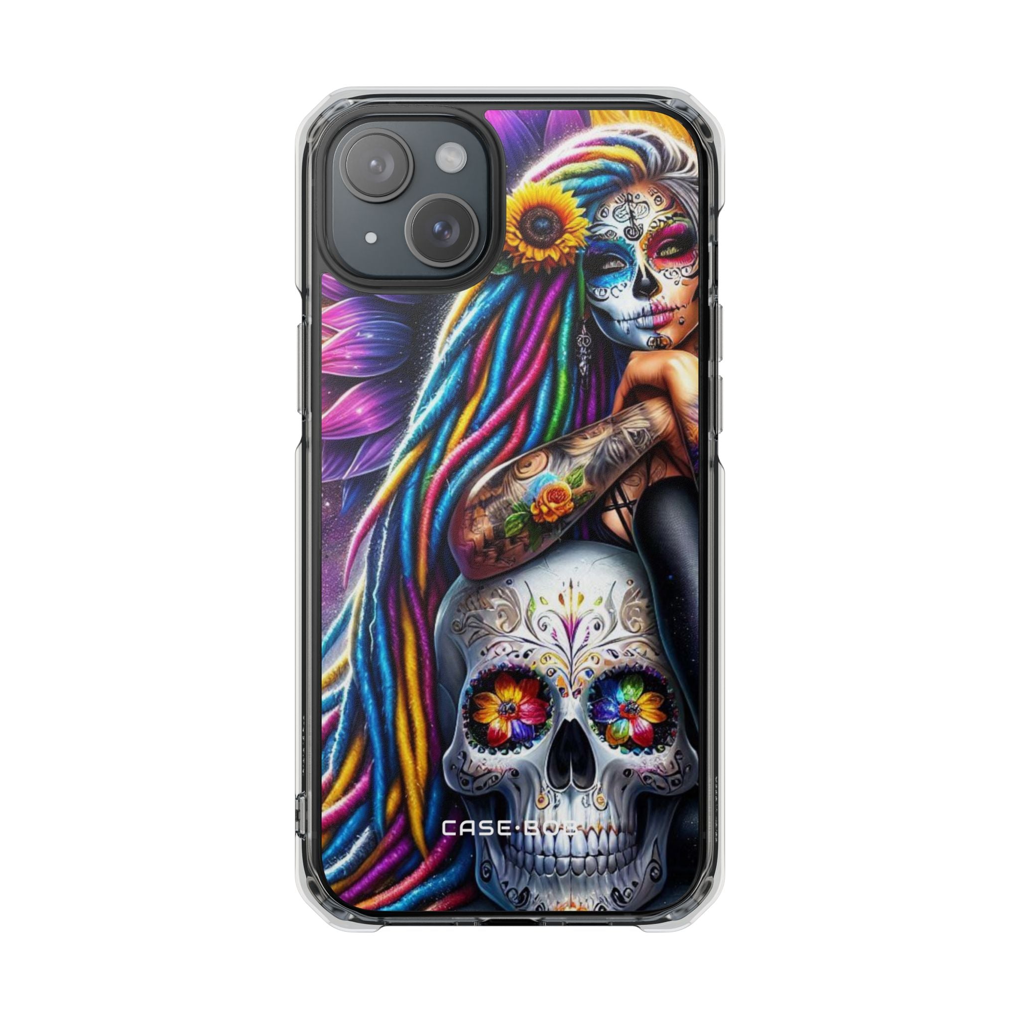 Sunflower Skull Glow iPhone 15 Plus Case - Impact