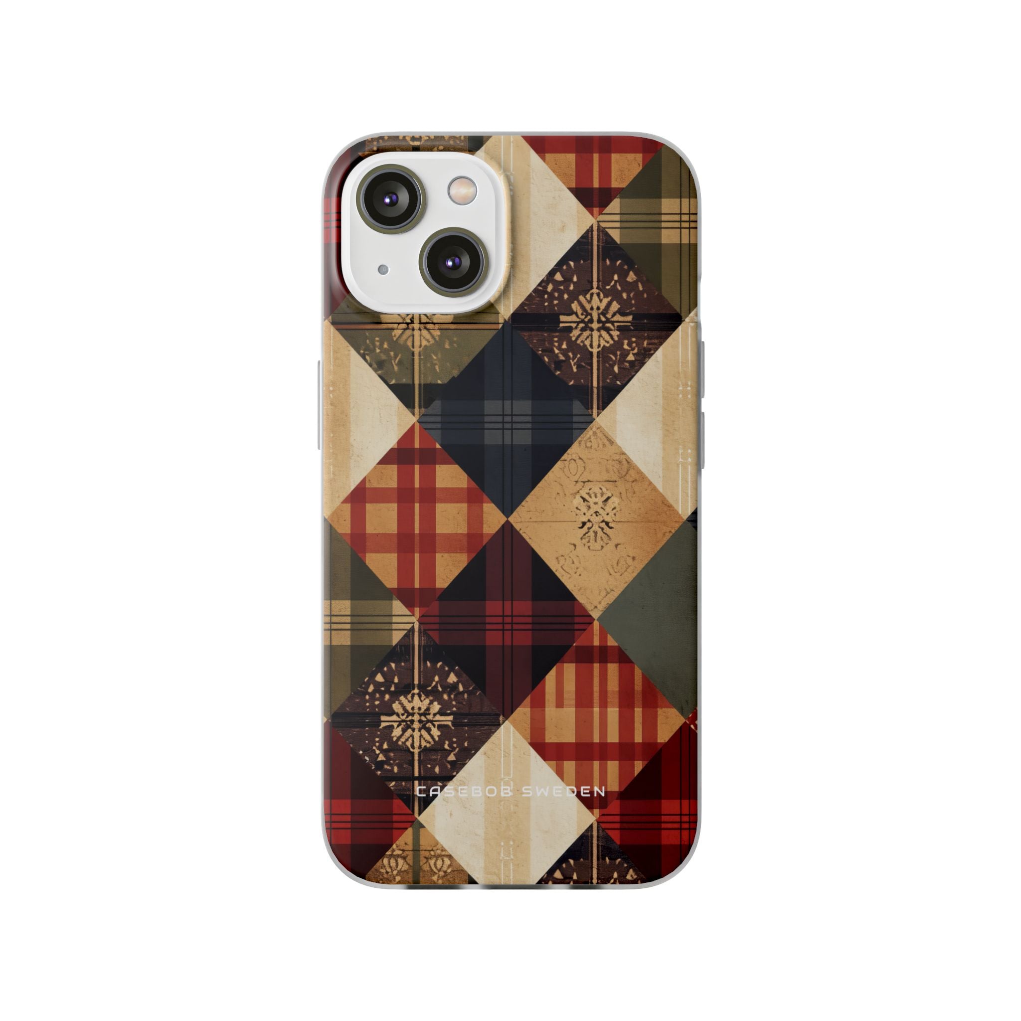 Rustic Geometric Patchwork Harmony iPhone 14 - Flexi Phone Case