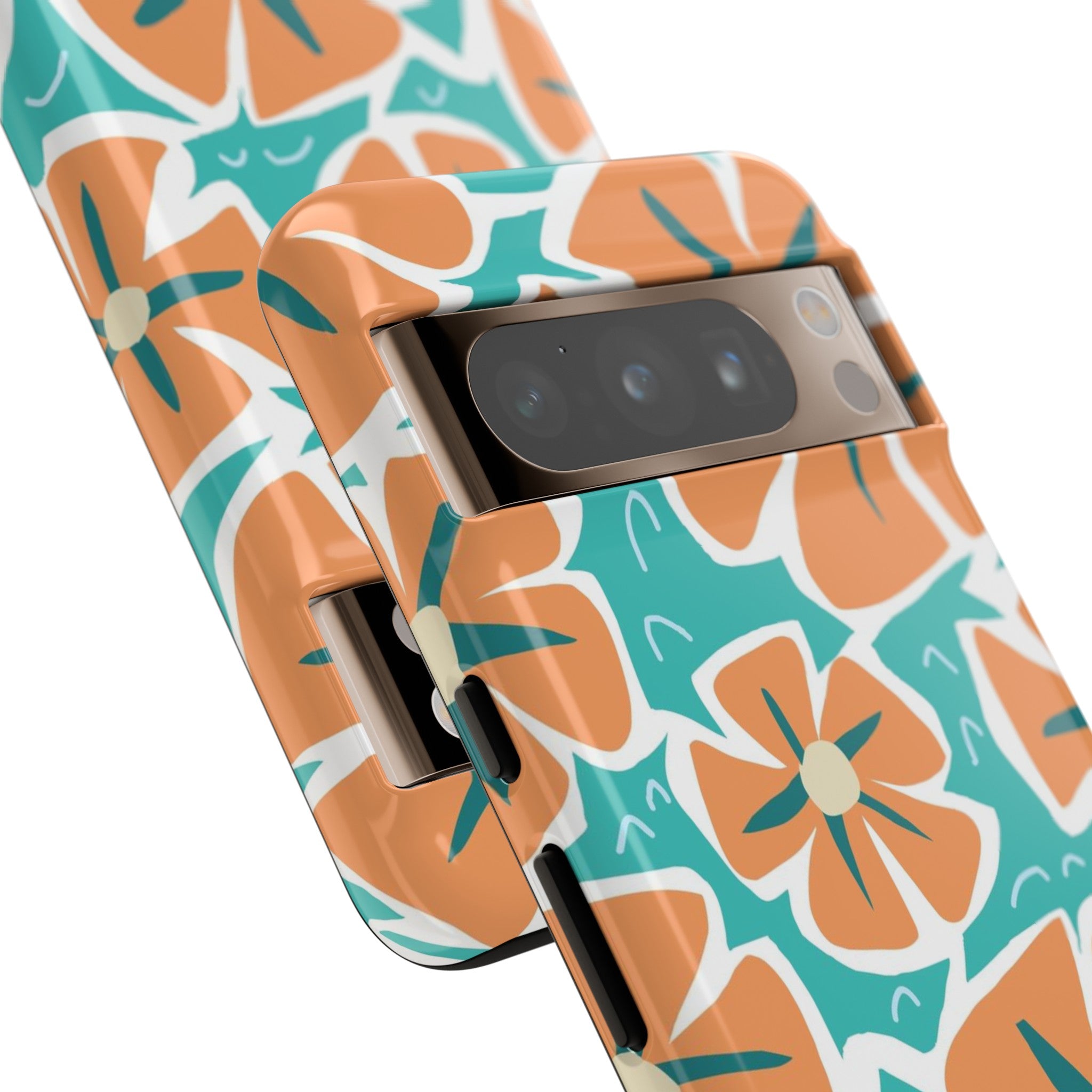 Orange Happy Flower - Protective Phone Case