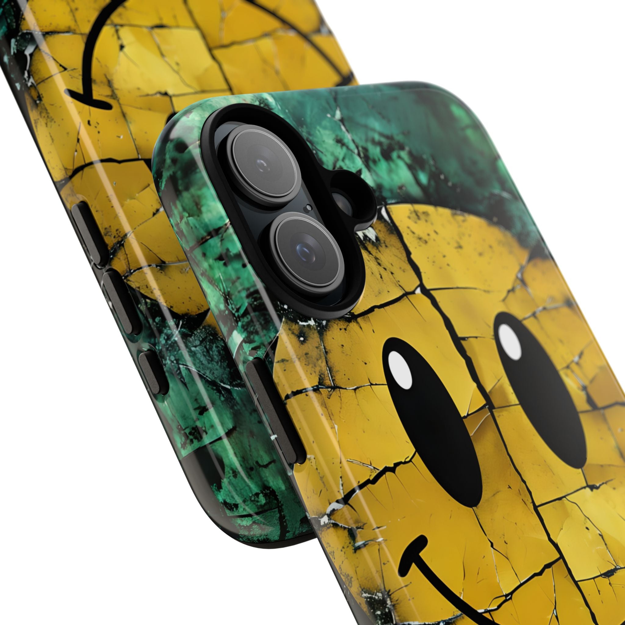 Cracked Smiley iPhone 16 Plus Case - Tough