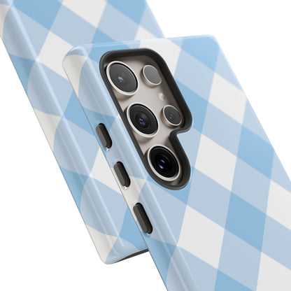Soft Blue Gingham Elegance - Samsung Case