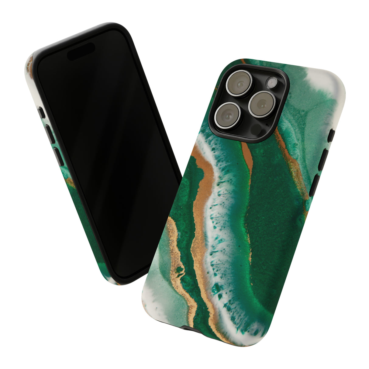 Green & Gold Epoxy - Protective Phone Case