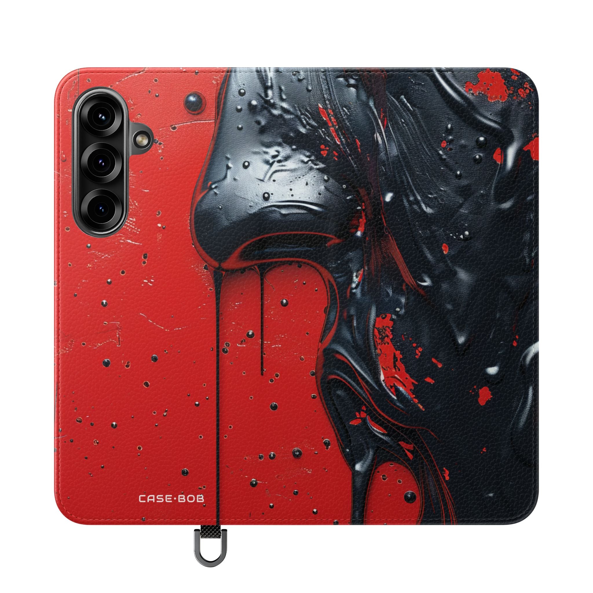 Glossy Black Face - Samsung S25+ Case - Wallet