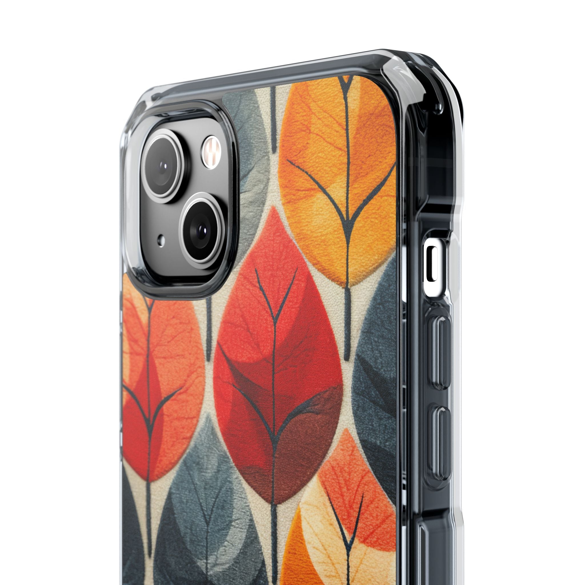 Autumn Leaf Design - Clear Impact iPhone 14 Phone Case