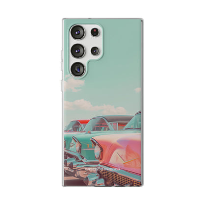 Vintage Turquoise Cars - Flexi Samsung S23 Phone Case