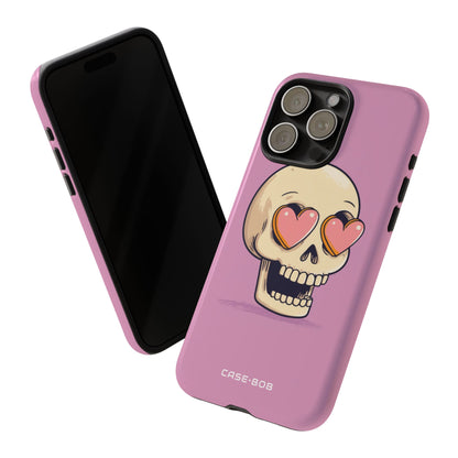 Heart Eyed Skull iPhone 15 Pro Max Case - Tough